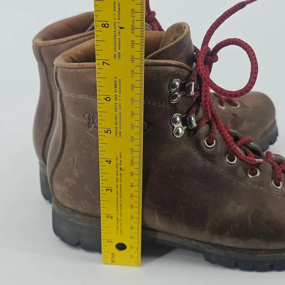 Vintage Vasque Hiking Boots Brown Leather Mens Size 7.5 Womens 9 Made In Italy